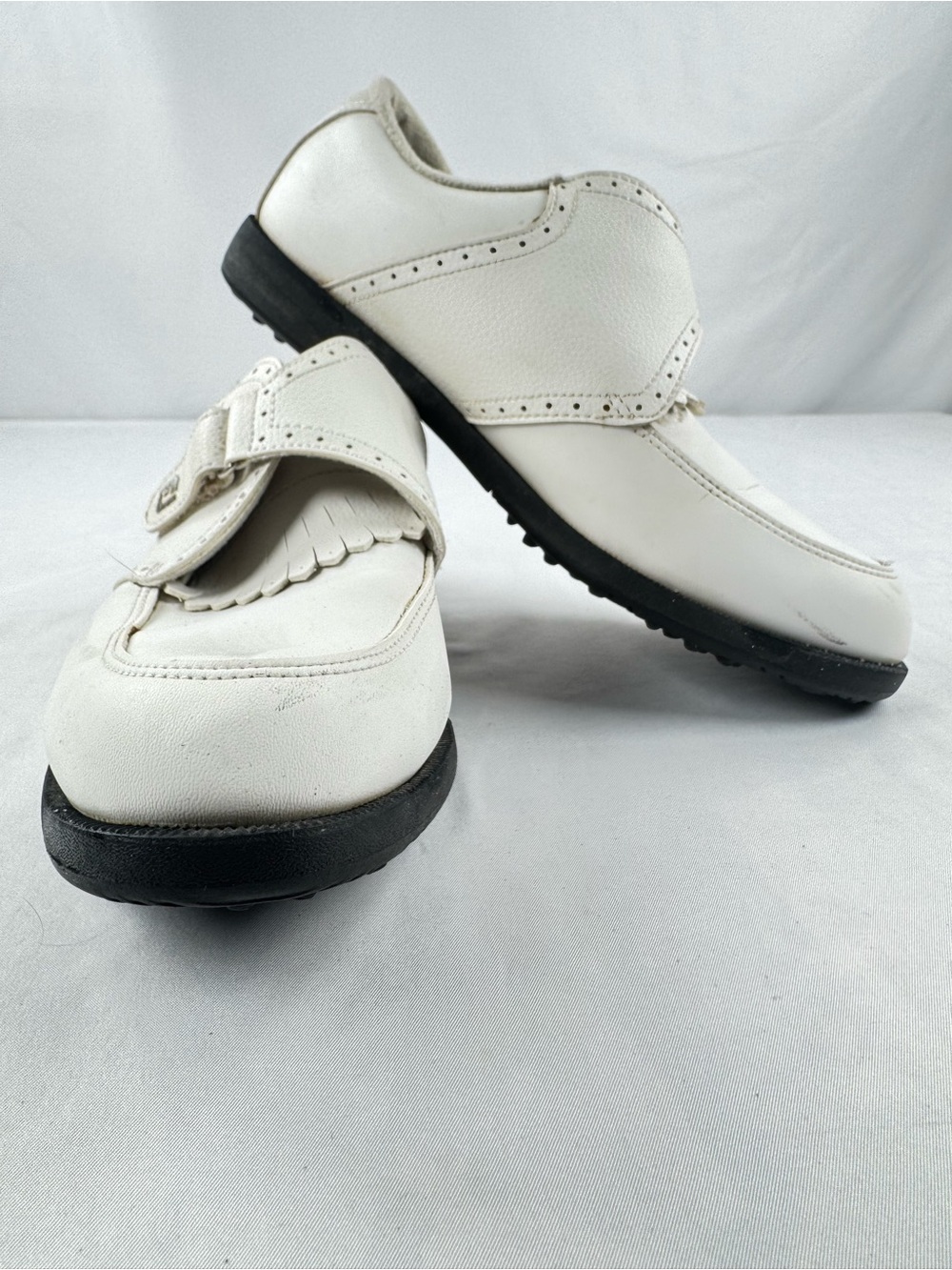 FootJoy Green Joys White and Black Women’s Golf Loafers